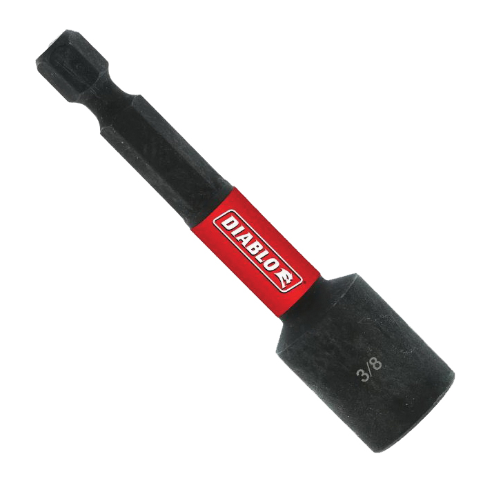 DNTSL38B Magnetic Nutsetter, 3/8 in Drive, 2-9/16 in L, 1/4 in L Shank, Hex Shank