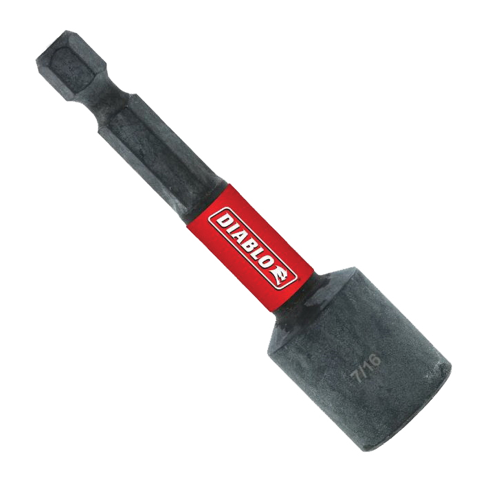 DNTSL716B Magnetic Nutsetter, 7/16 in Drive, 2-9/16 in L, 1/4 in L Shank, Hex Shank