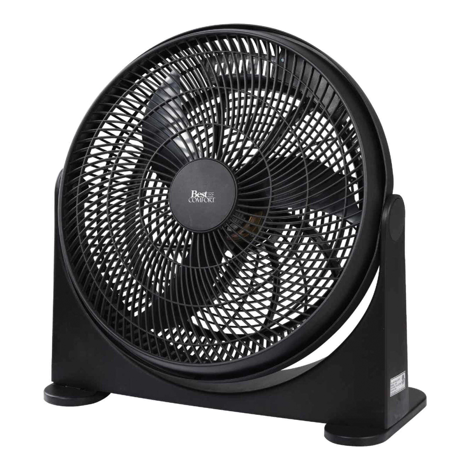 Best Comfort 15640 Floor Fan, 120 V, 16 in Dia Blade, 3-Blade, 3-Speed, Black