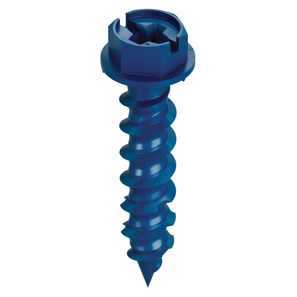 Titen Turbo TNT25114HC75 Screw Anchor, 1/4 in Dia, 1-1/4 in L, Carbon Steel, Ceramic-Coated/Zinc