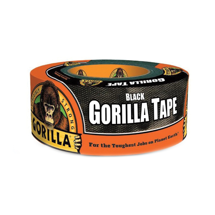 Gorilla 105631 Duct Tape, 10 yd L, 1.88 in W, Cloth Backing, Black