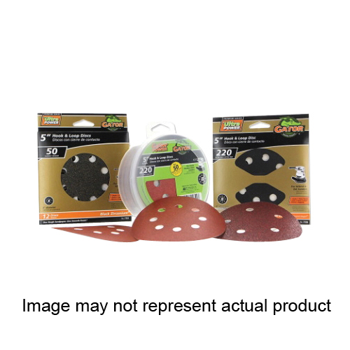 4348 Sanding Disc, 5 in Dia, 180 Grit, Extra Fine, Aluminum Oxide Abrasive, Fiber Backing, 50/PK