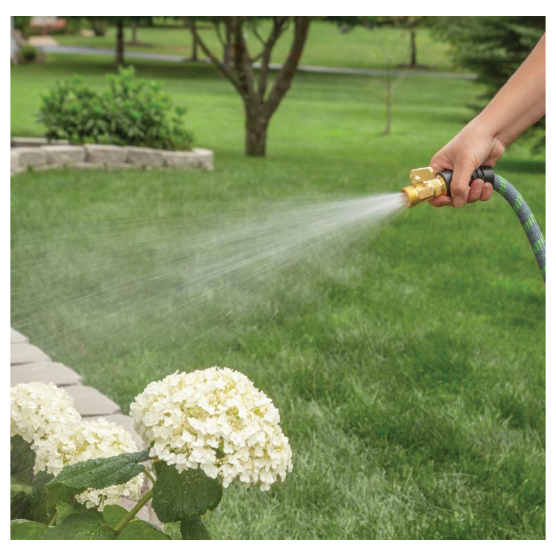 Expandable Hose, HydroTech, 3/4 in, 50 ft L, Spigot, Brass/Latex/Nylon/Polyester, Green - 3