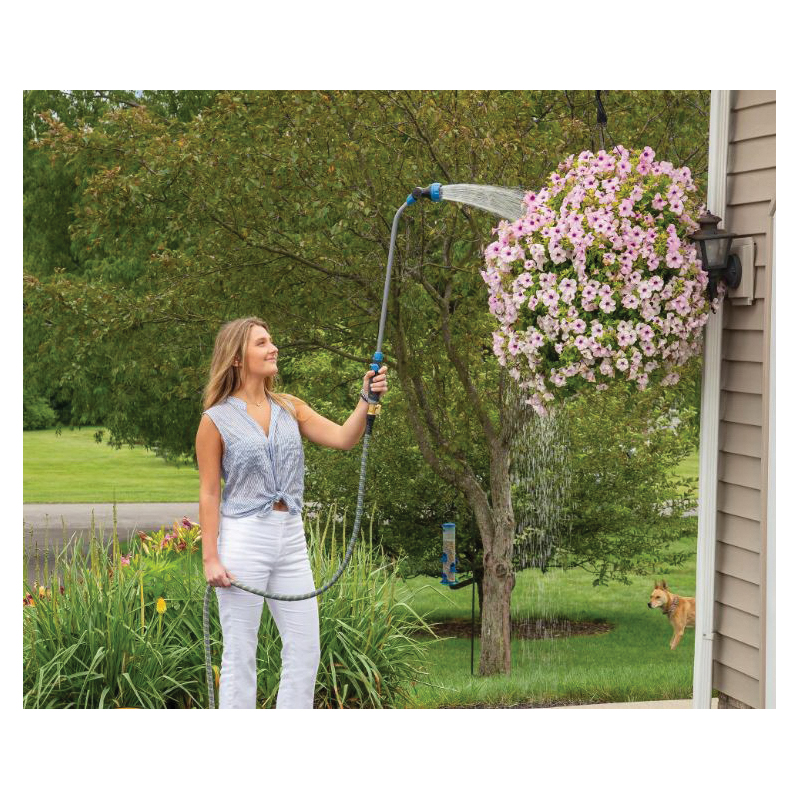 Hydrotech Expandable Hose, Hydrotech Hose, 5/8 in Dia, 100 ft L, Spigot, Brass/Latex/Nylon/Polyester, Yellow - 5