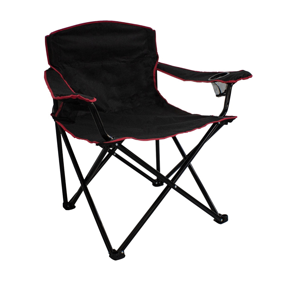 HQC01051-OR Quad Folding Chair, 89 cm W, 64 cm D, 90 cm H, 500 lb, Oxford Seat, Steel Frame, Black Frame