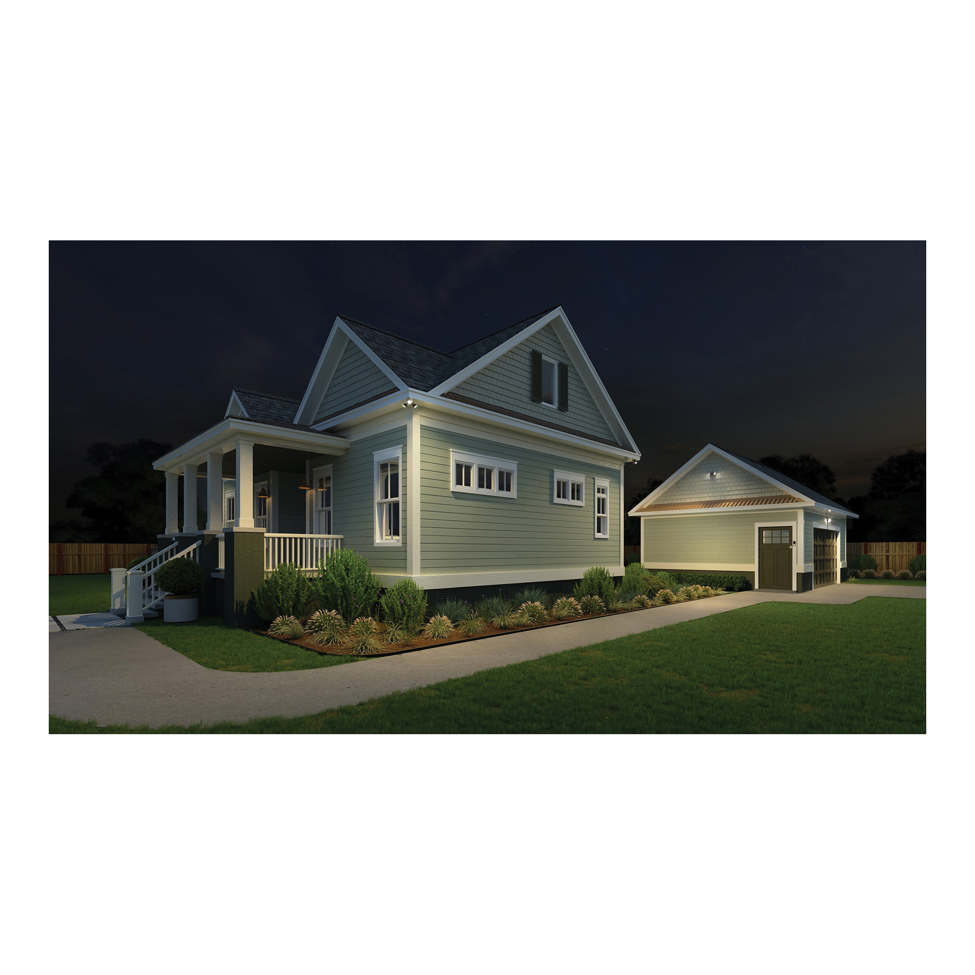Lithonia Dual Head LED Security Flood Light, Lithonia Lighting, Dusk to Dawn, Wattage Selectable, 1750 or 2750 Lumens, 4000 Kelvin, White - 1
