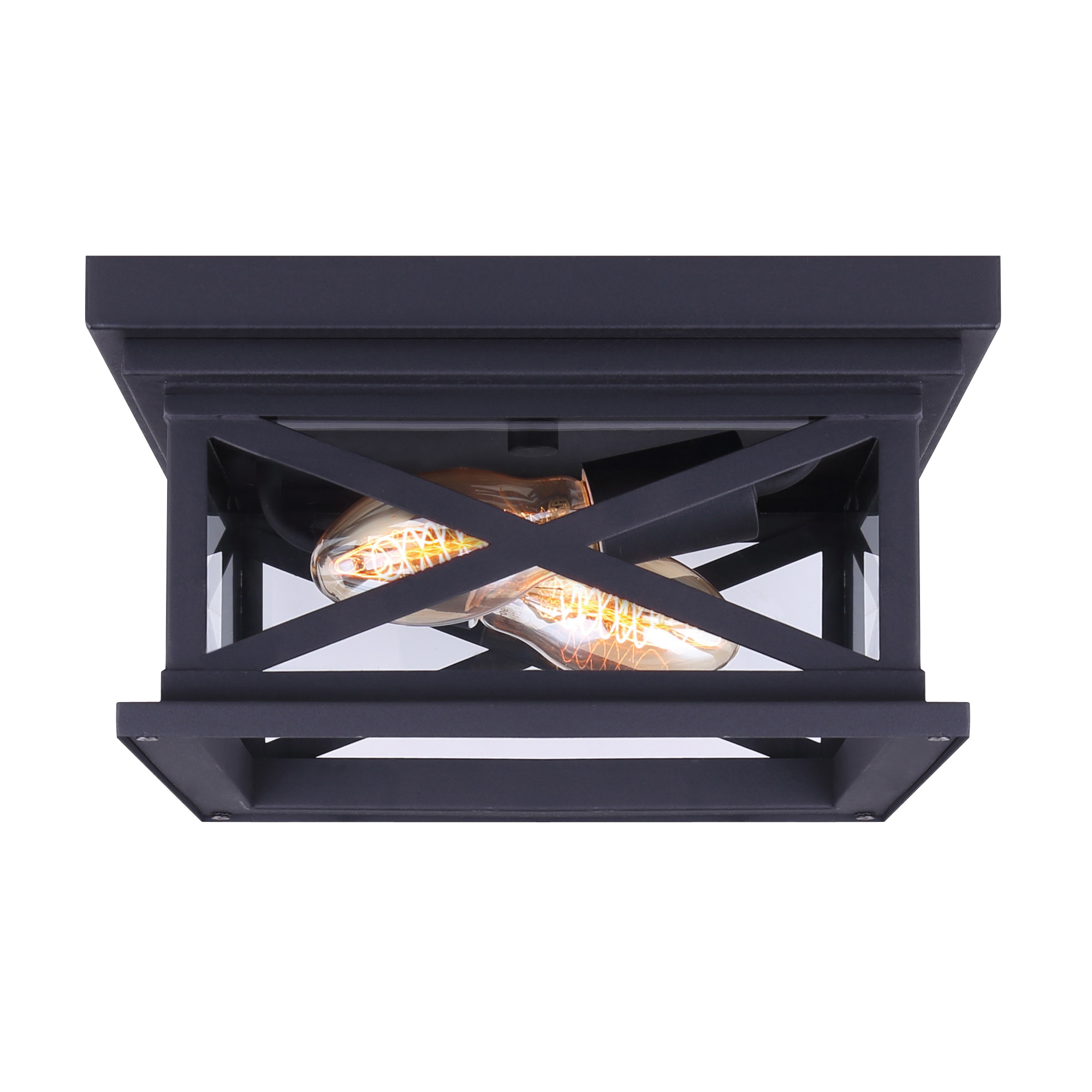 Elm 2-Light Outdoor Flush Mount, Canarm, Black - 2
