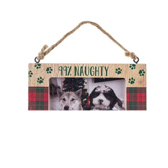 Ganz EX26178 Photo Frame Ornament, 4 in W, Green/Red - 4