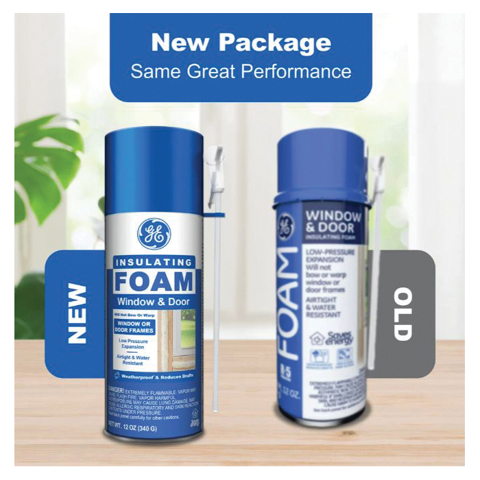 GE 2744170 Window & Door Foam, Pale Yellow, 24 hr Functional Cure, 41 to 86 deg F, 12 fl-oz Aerosol Can - 4
