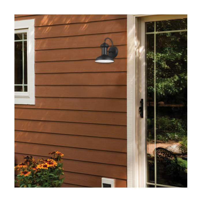 Martes Outdoor Wall Sconce, Globe, 1-Light, 9 in H, Black - 2
