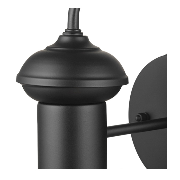 Martes Outdoor Wall Sconce, Globe, 1-Light, 9 in H, Black - 3