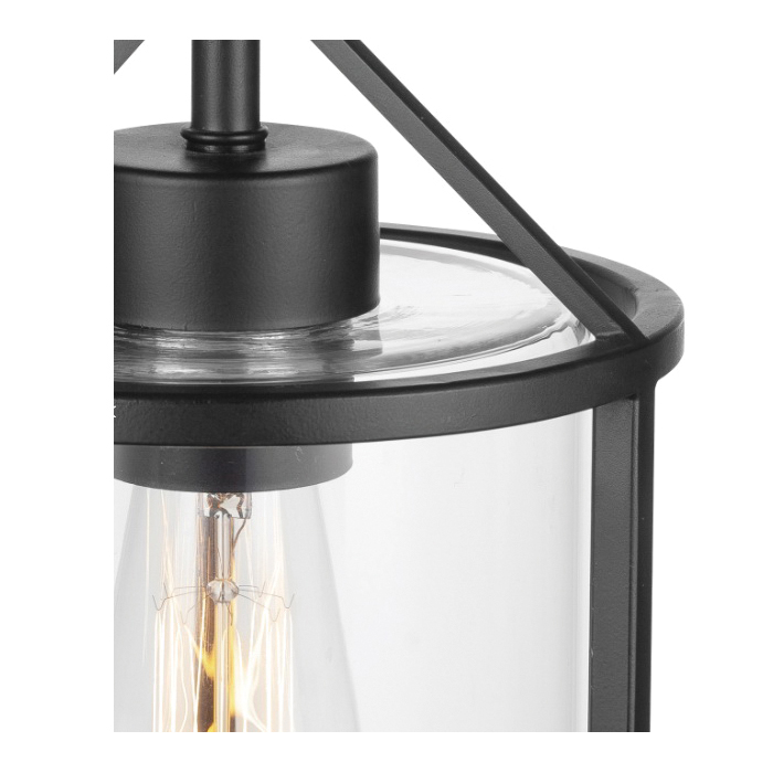 1-Light Outdoor Pendant, Globe, Black - 5
