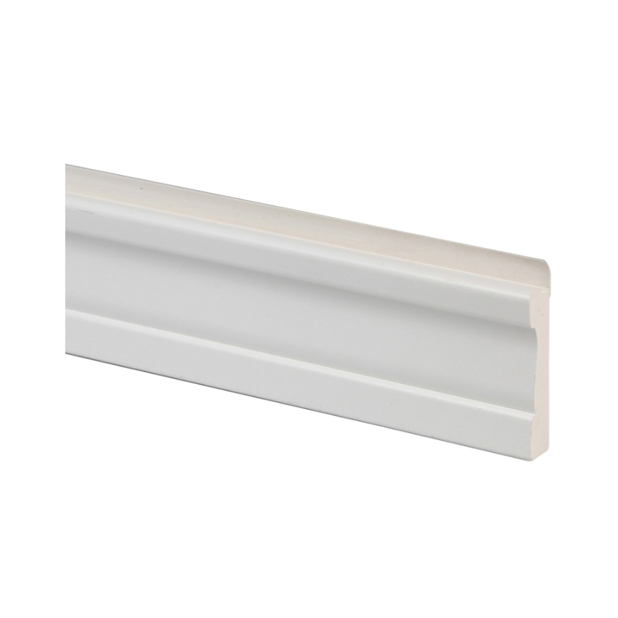 Inteplast Group 16230800891 Wainscot Base Moulding, 8 ft L, 1-5/8 in W, 11/16 in Thick, PVC, White