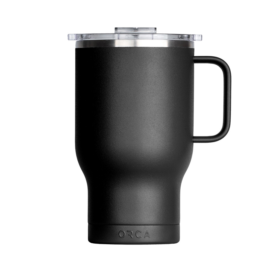 Traveler Series TR24BK Coffee Mug, 24 oz, Whale Tail Flip Lid, Stainless Steel, Black, Insulated