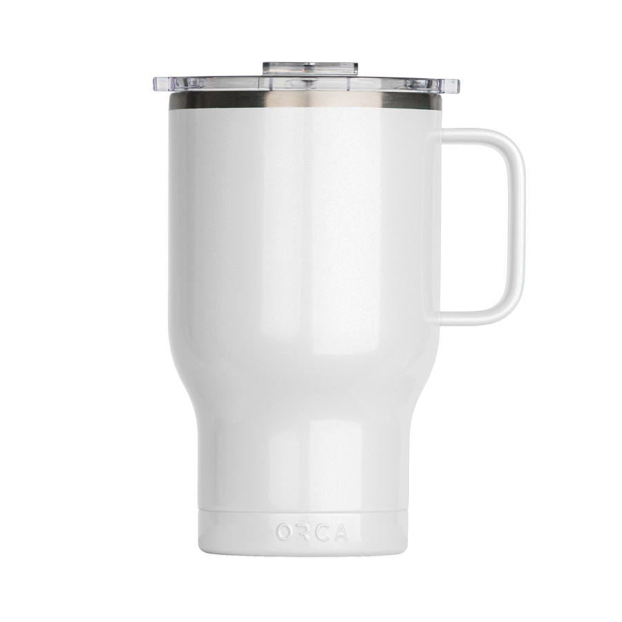Traveler Series TR24PE Coffee Mug, 24 oz, Whale Tail Flip Lid, Stainless Steel, Pearl, Insulated