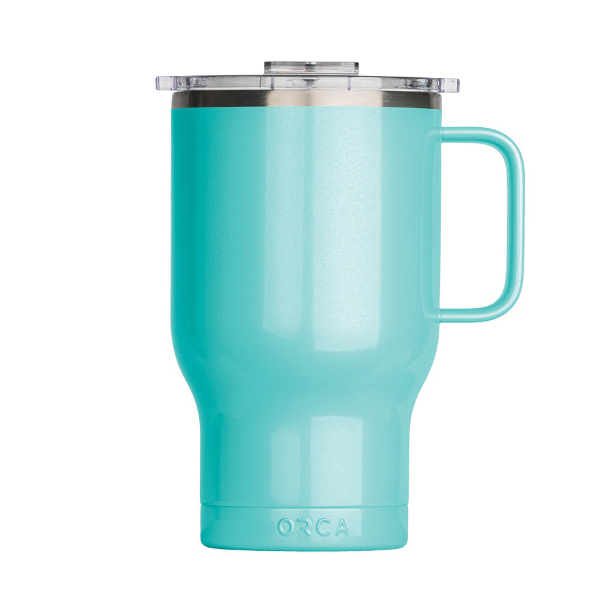 Traveler Series TR24SF Coffee Mug, 24 oz, Whale Tail Flip Lid, Stainless Steel, Seafoam, Insulated