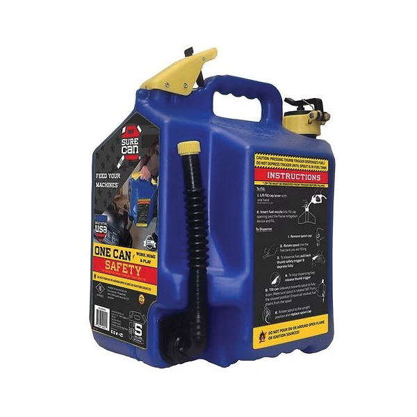 SUR5SFK2 Safety Can, 5 gal, HDPE, Blue