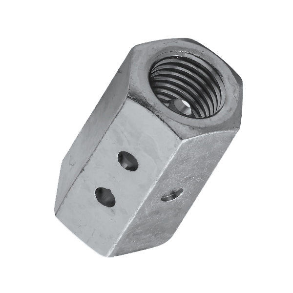 N261-412 Coupler, UNC Coarse Thread, 7/8-9 Thread, Zinc