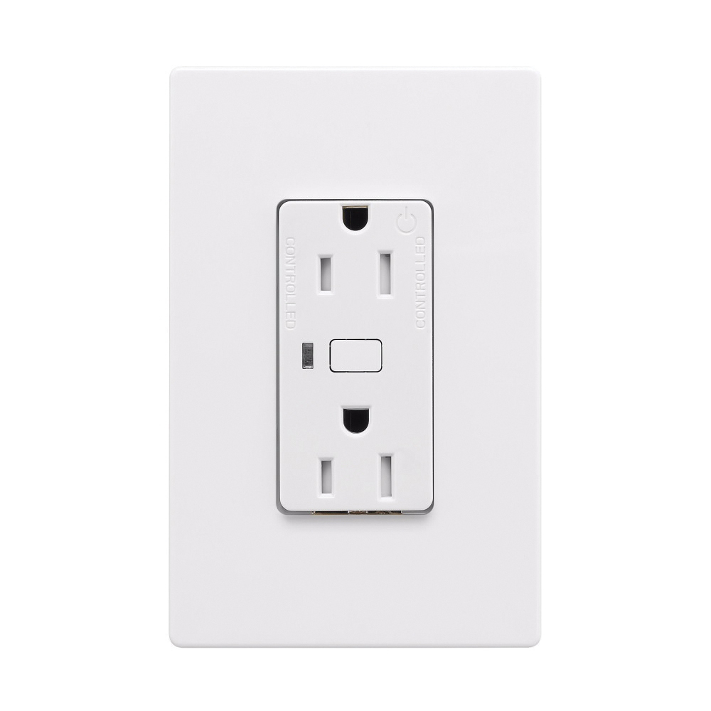 Eaton WFTRCR15-W-SP-L Smart Duplex Receptacle, 2-Pole, 15 A, 120 VAC, NEMA 5-15R Socket, White - 4