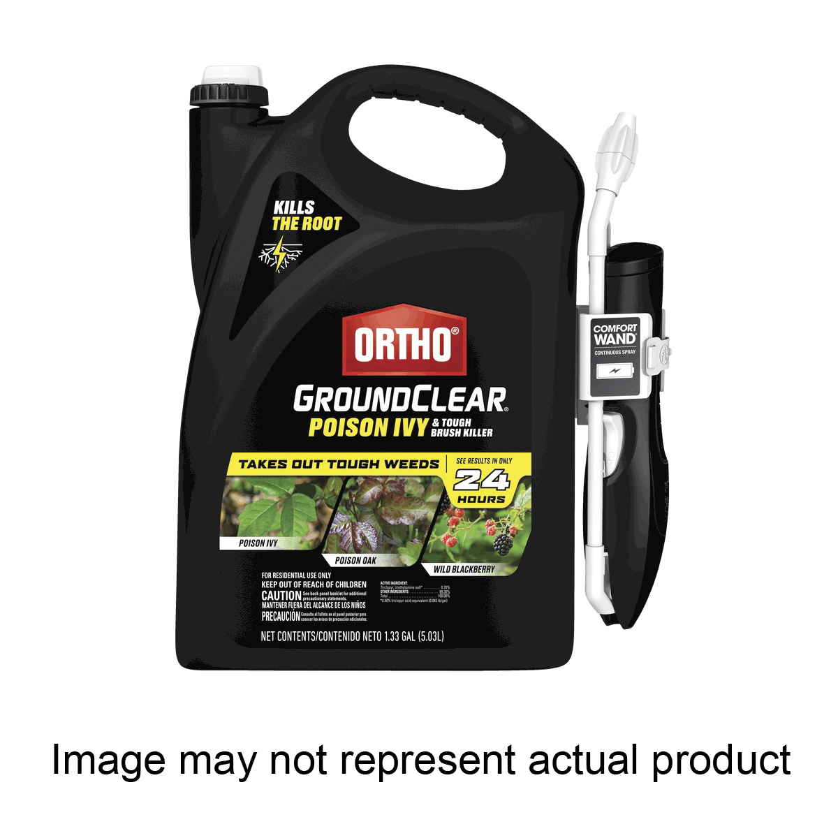 GroundClear 0476410 Poison Ivy and Tough Brush Killer, Liquid, Amber to Dark Brown, 1 gal Bottle