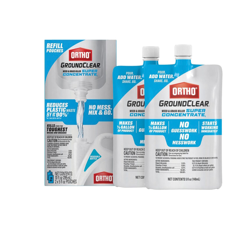 GroundClear Series 4656705 Weed and Grass Killer Super Concentrate Refill, Liquid, Dark Brown, 5 oz Pouch