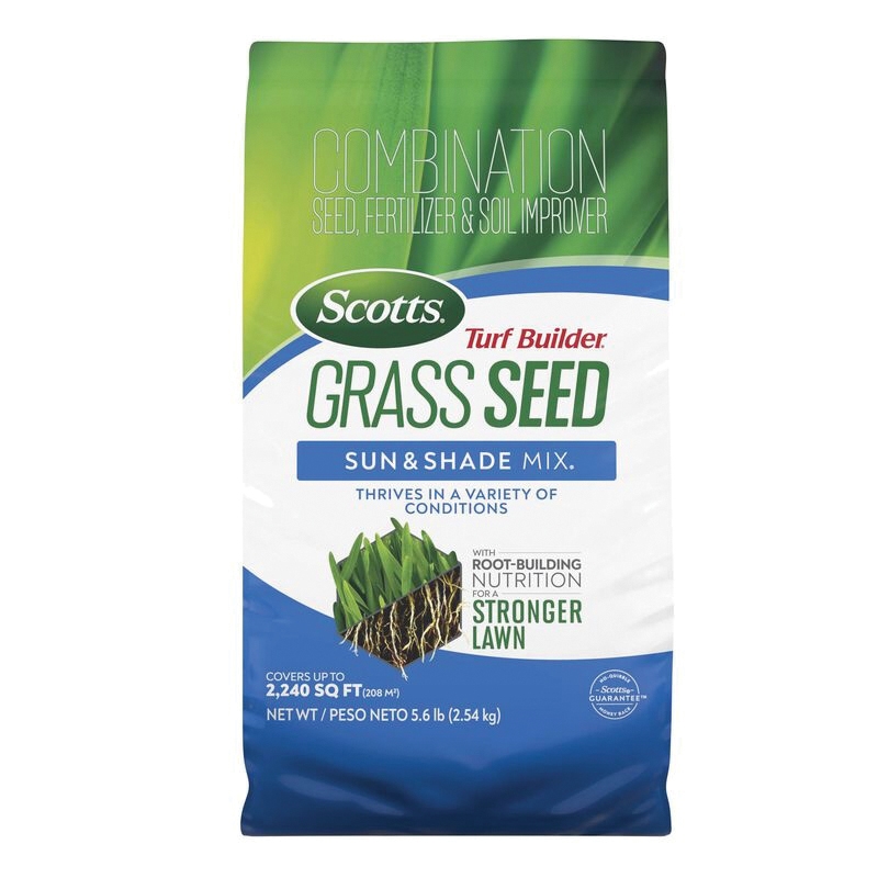 Turf Builder 18055 Grass Seed Sun and Shade Mix, 5.6 lb Bag