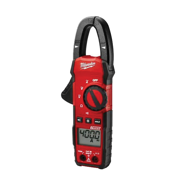 Milwaukee 2235-20 Clamp Meter, 600 VAC/DC, 400 A AC, LCD Display, Functions: AC Current, AC/DC Voltage, Resistance - 2