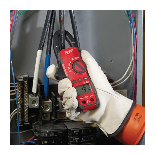 Milwaukee 2235-20 Clamp Meter, 600 VAC/DC, 400 A AC, LCD Display, Functions: AC Current, AC/DC Voltage, Resistance - 4