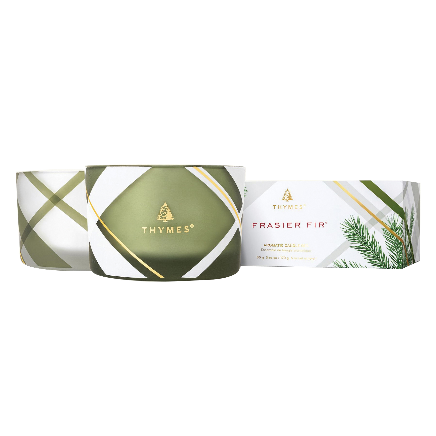 Thymes Frasier Fir Plaid Candles Set - Thumbnail 4