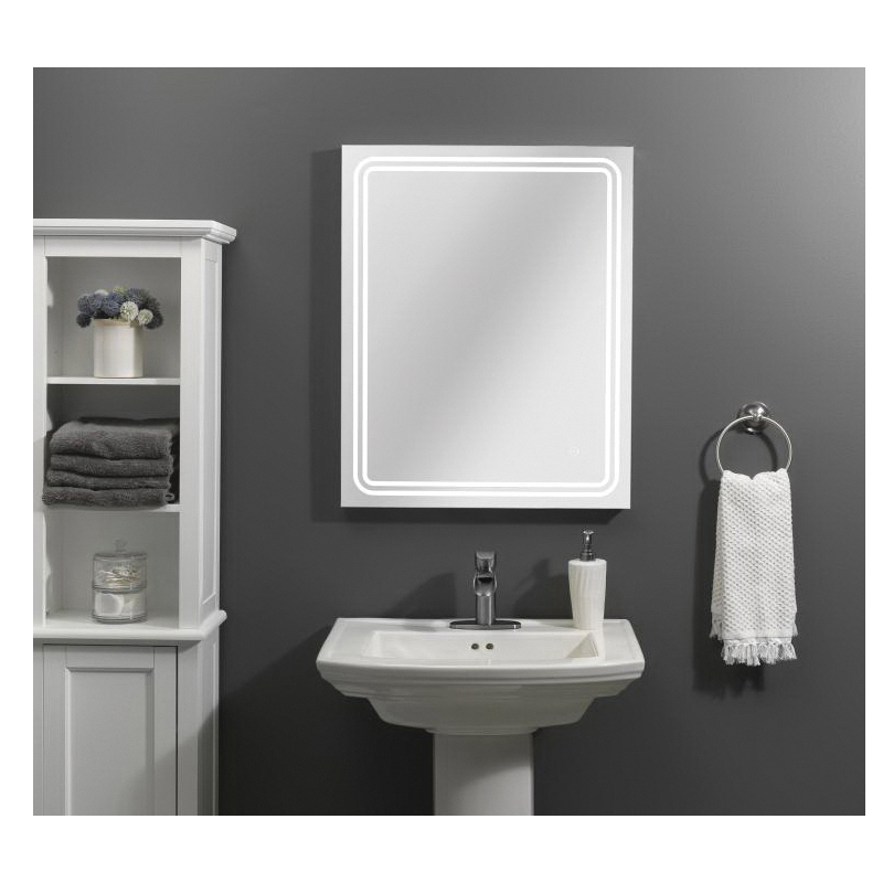 LED Mirror with Anti-Fog Pad, Tosca, Rectangular, 24in W x 30 in L, Silver - 1