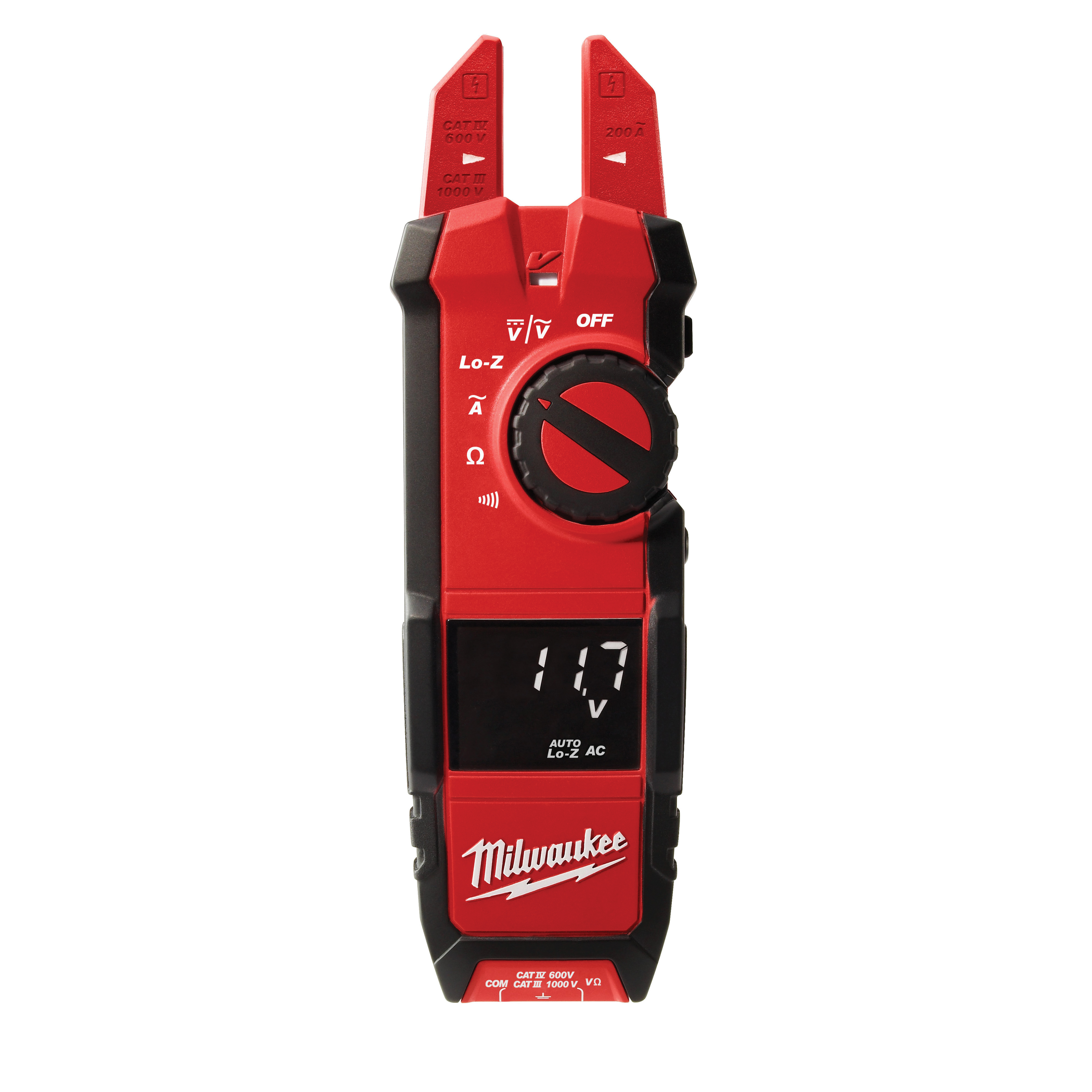 Fork Meter, Milwaukee, 1000 VAC/DC, 200 A AC, LCD Display, Functions: AC Current, AC/DC Voltage, Resistance - 2