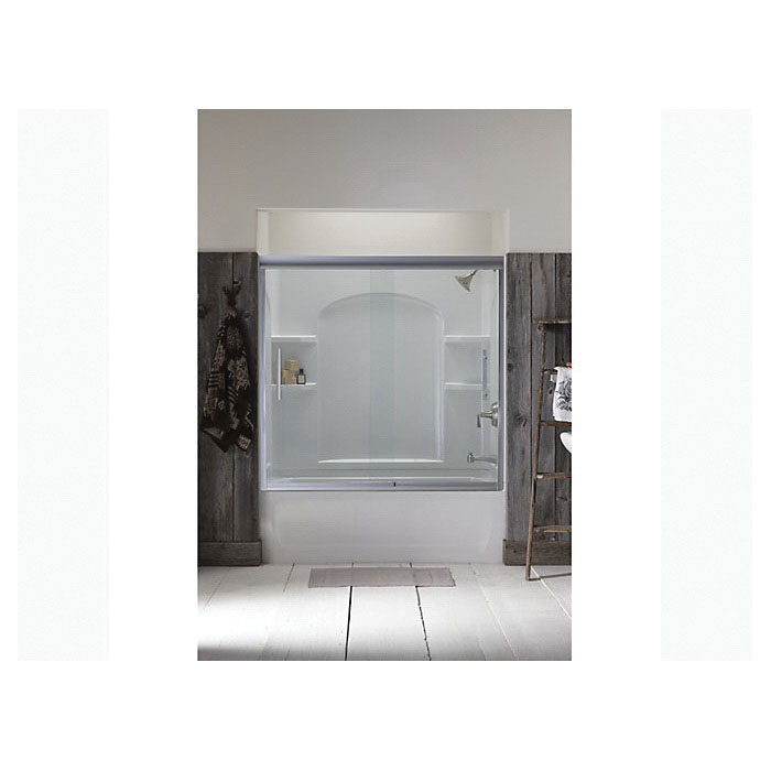 Finesse Tub & Shower Door, Sterling, Clear Glass, Brushed Nickel Frame - 2