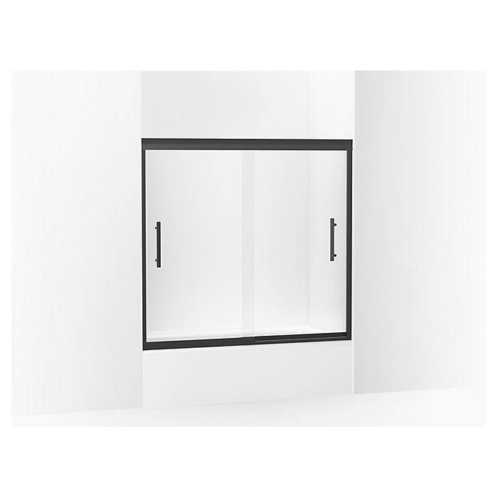 Finesse Tub & Shower Door, Sterling, Clear Glass, Matte Black Frame - 1