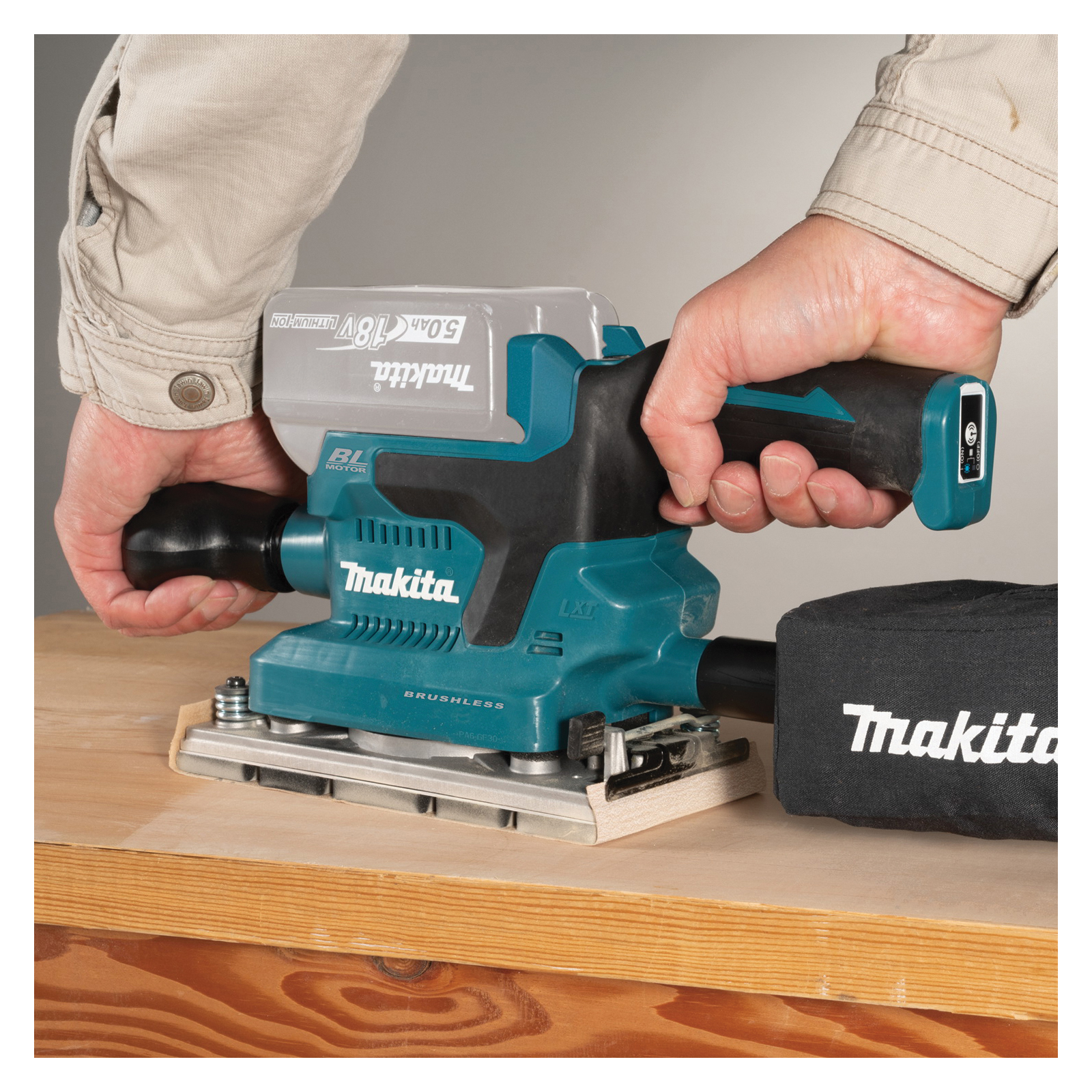 Makita LXT Series XOB03Z Brushless Finishing Sander, Tool Only, 18 V, 1/3 Sheet - 2