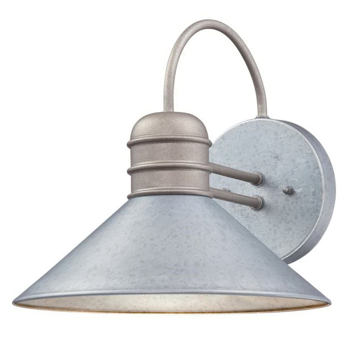 Watts Creek Series 63609 Wall Fixture, Incandescent, LED Lamp, Steel Fixture, Galvanized Fixture