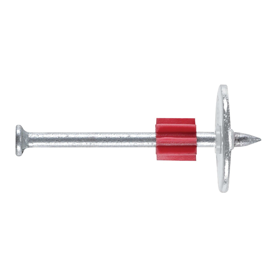 50114-PWR Drive Pin with Washer, 0.145 in Dia Shank, 2-1/2 in L, Steel/Plastic, Zinc