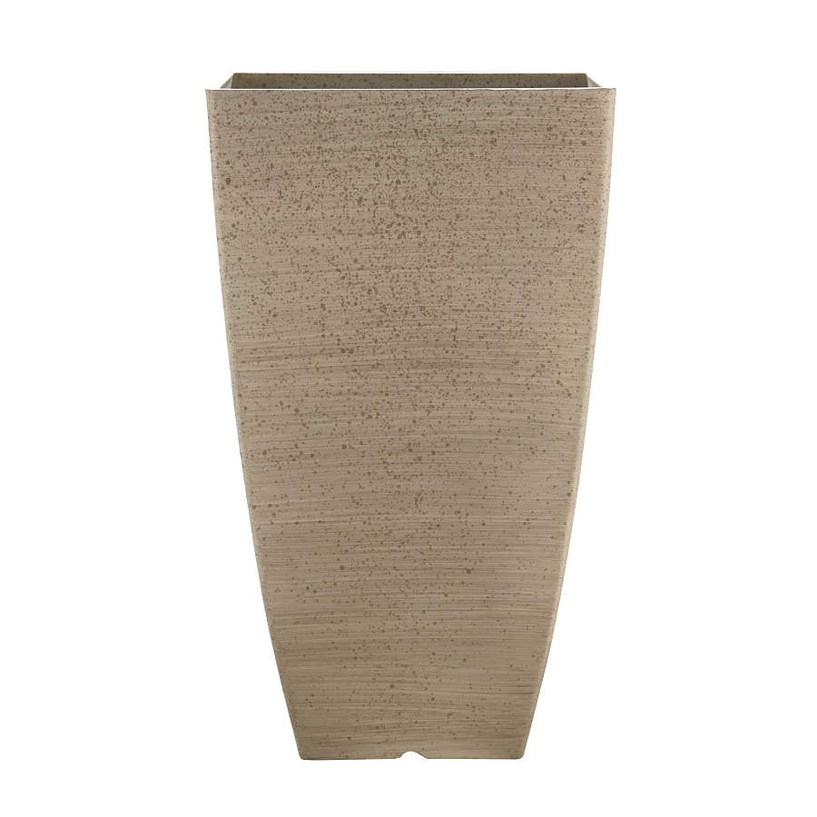 HDR-091684 Newland Planter, 21 in H, Square, Plastic/Resin, White, Stone Aesthetic