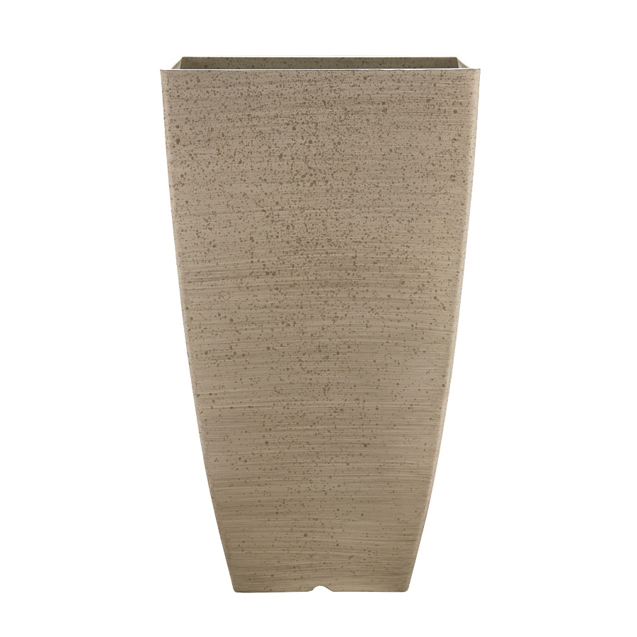 HDR-091684 Newland Planter, Square, Plastic/Resin, White, Stone Aesthetic