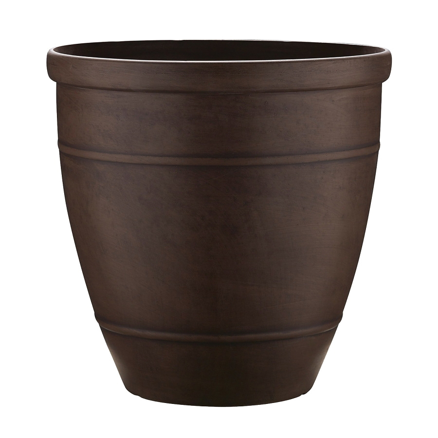 RUB-091547 Wright Planter, 18 in H, Rubber, Brown