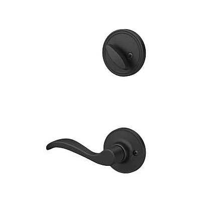 J Series JH59 SEV 622 RH Combination Lockset, Mechanical Lock, Lever Handle, Wave Design, Matte Black