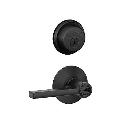 FB50 V LAT 622 Combination Lockset, Mechanical Lock, Lever Handle, Straight Design, Matte Black, 1 Grade