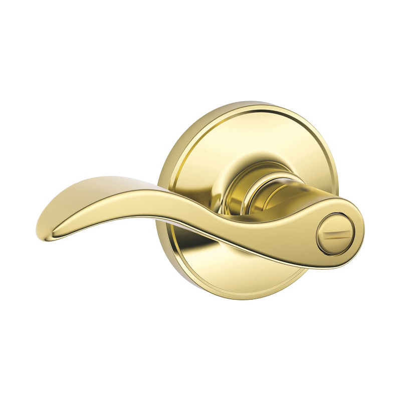 J Series J40 V SEV 605 Privacy Lever, Mechanical Lock, Bright Brass, Metal, Residential, 3 Grade