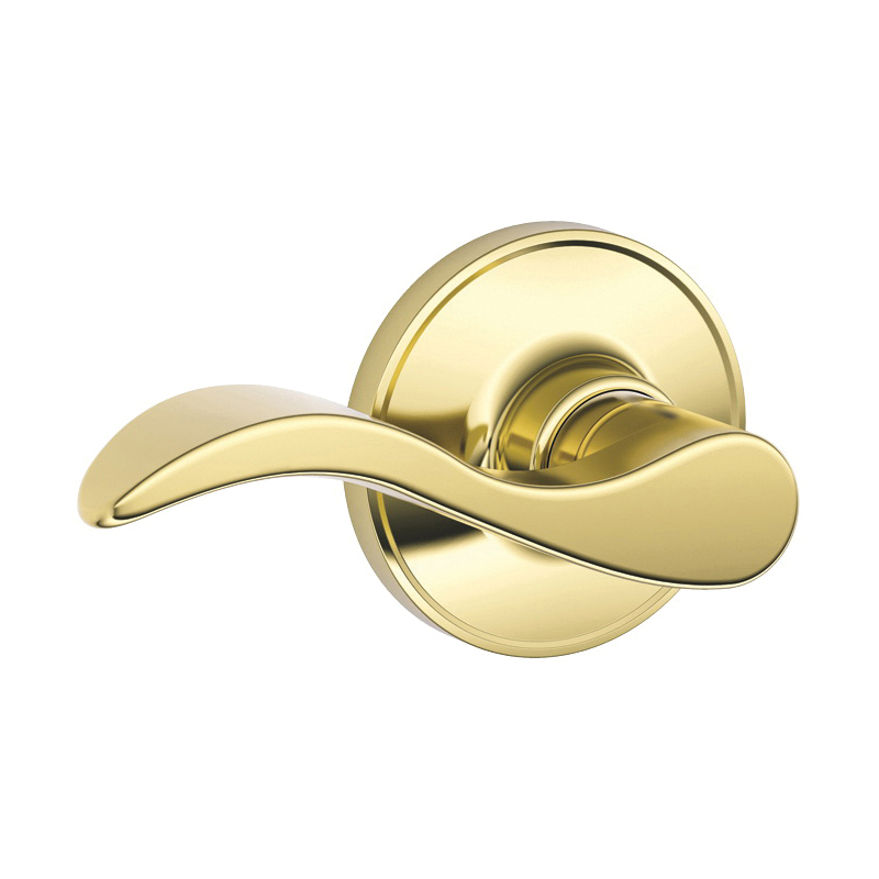 J Series J10 V SEV 605 Passage Lever, Mechanical Lock, Bright Brass, Metal, Residential, 3 Grade