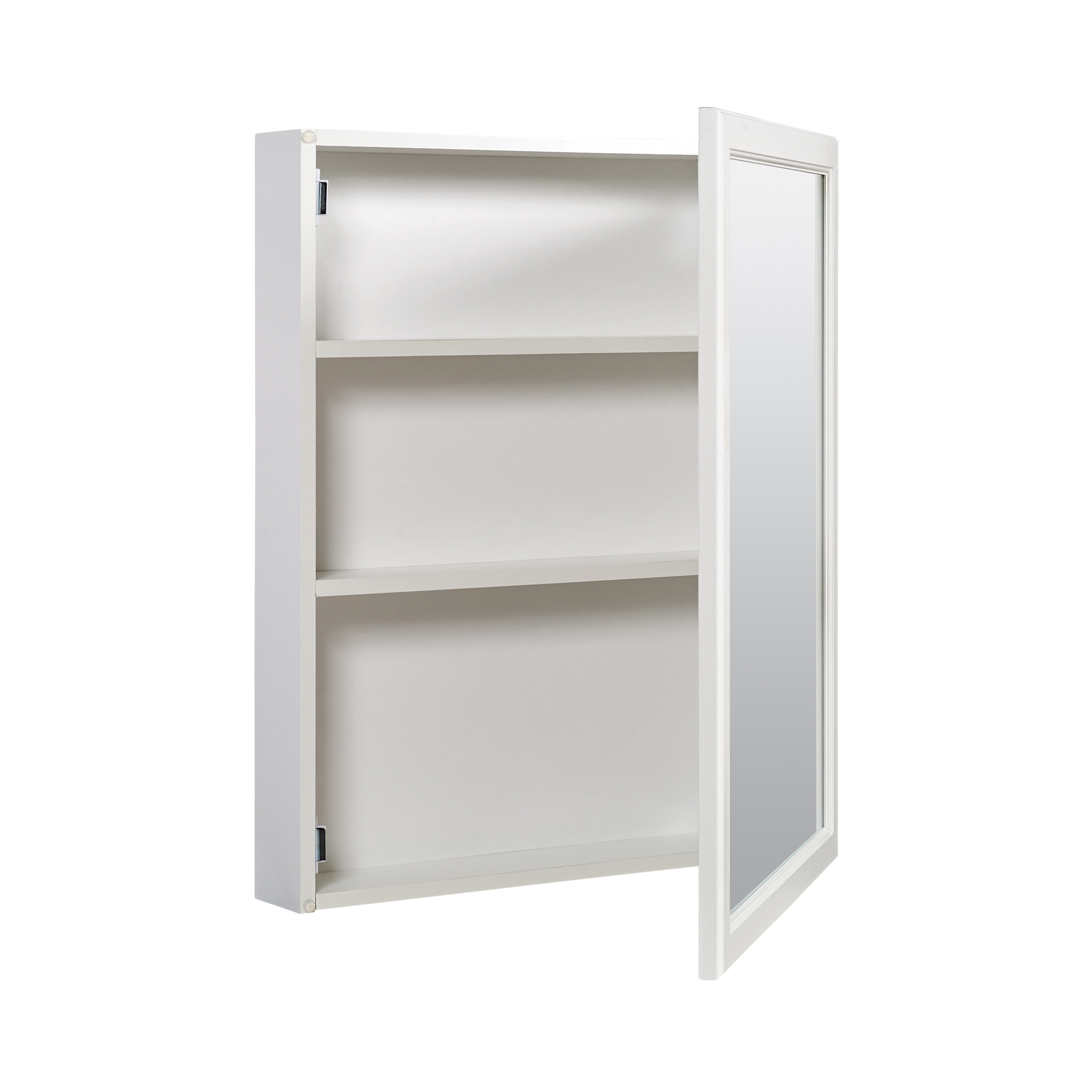 WRW2025 Medicine Cabinet, 20 in OAW, 4 in OAD, 25 in OAH, Wood, White, 2-Shelf