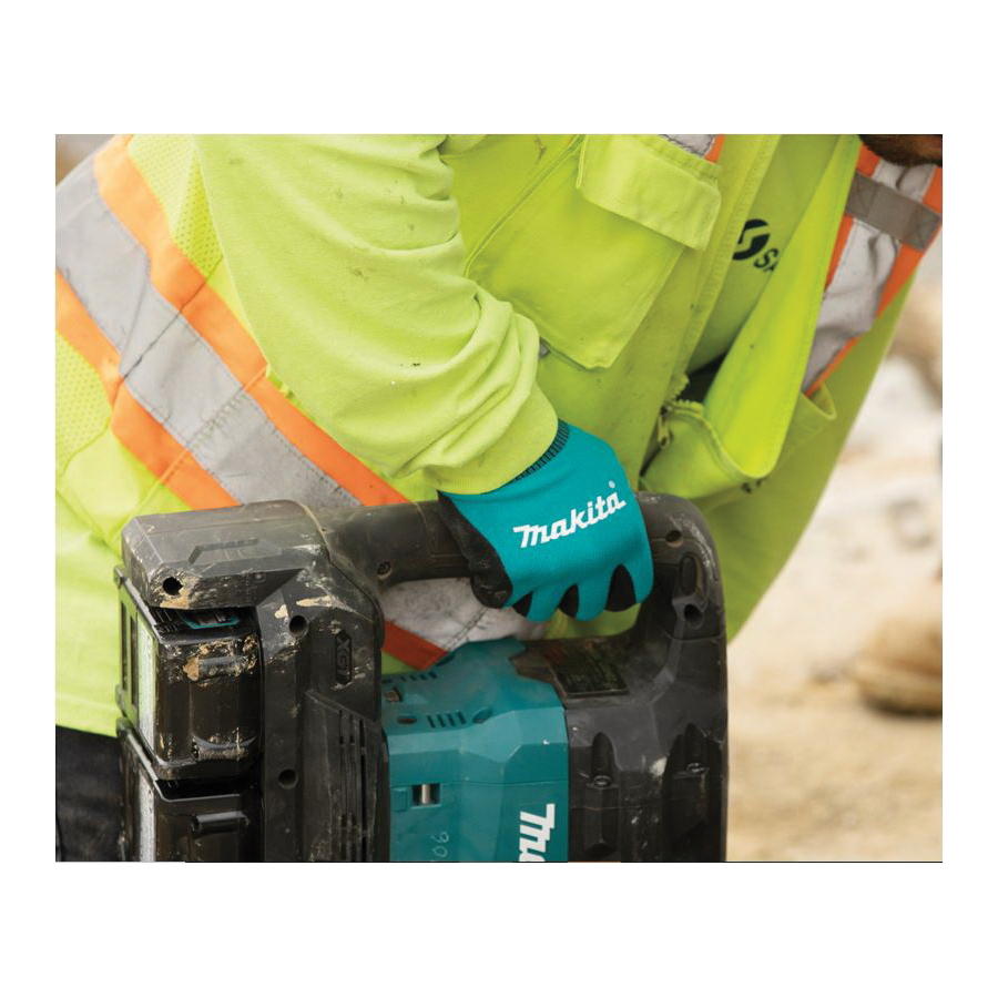 Makita Unisex Open Cuff Flexible Protection Utility work gloves,  Teal/Black, X-Large US 