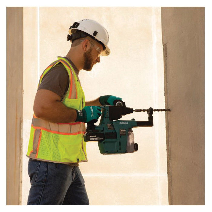 Makita FitKnit T-04117 Coated Dipped Gloves, Breathable, High-Dexterity, S/M, 4-7/8 to 5-3/8 in L, Open Cuff, Black/Teal - 4