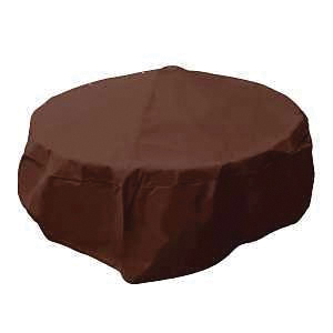 07844BBGD Firepit Cover, Dark Brown, 38 in L, 38 in W, 18 in H, Elastic, Round