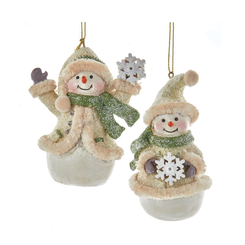 Fun in the Snow Snowman Ornament 2 5/8 - 3 1/8 Kurt Adler D4244