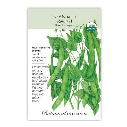Botanical Interests 3117 Roma II Bush Snap Bean Seeds, Phaseolus Vulgaris, 25 g