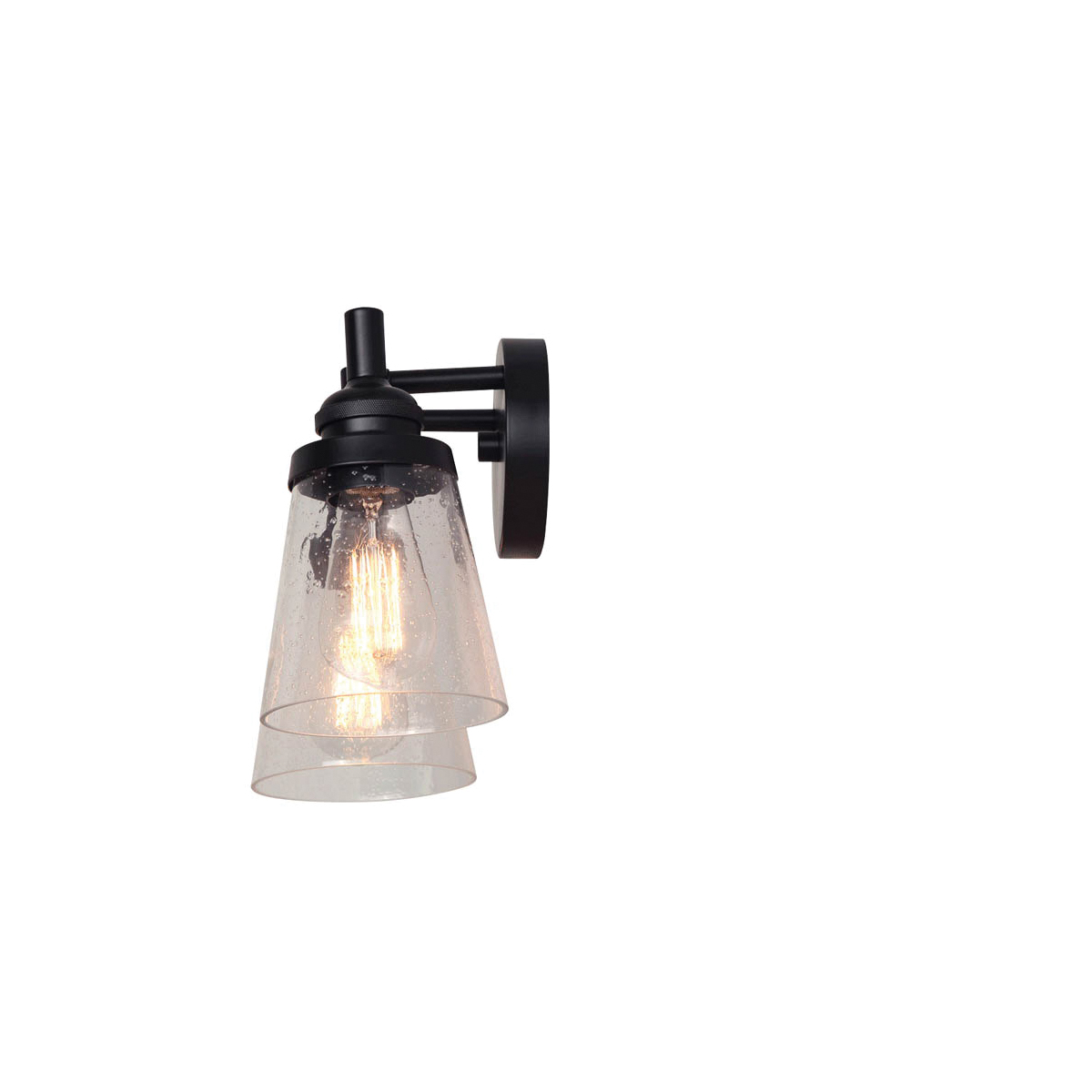 Declan Vanity Light, Canarm, 2-Light, 14 in W, Matte Black - 1